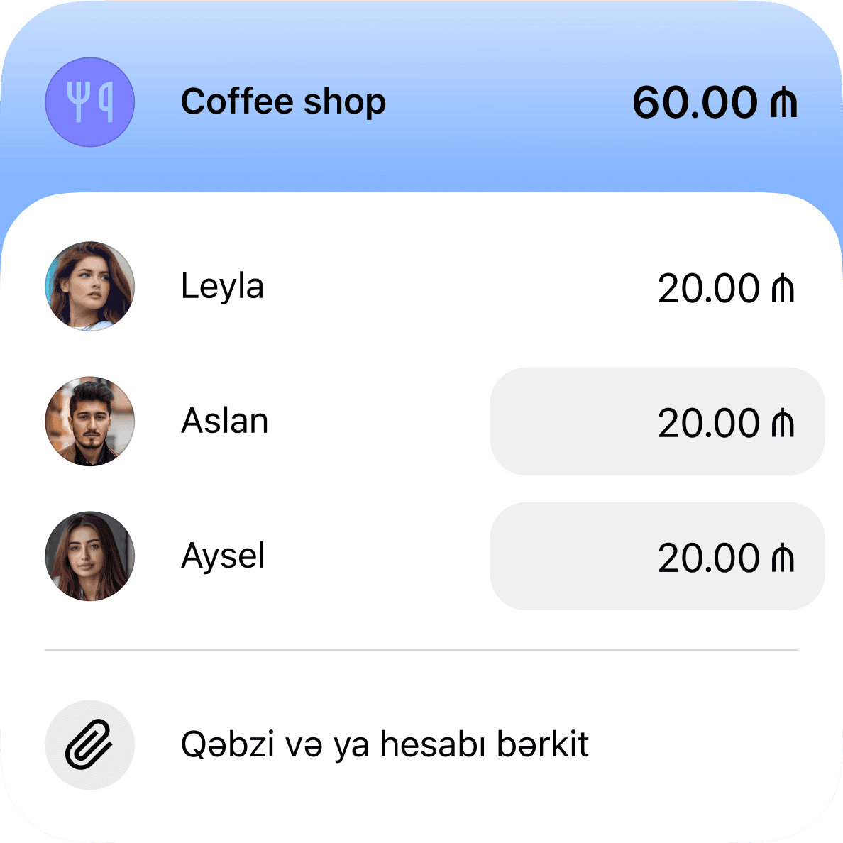 Hesabı böl